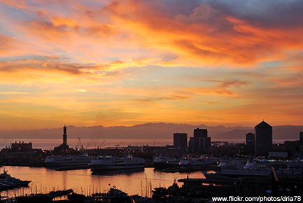 Sonnenuntergang in Genua