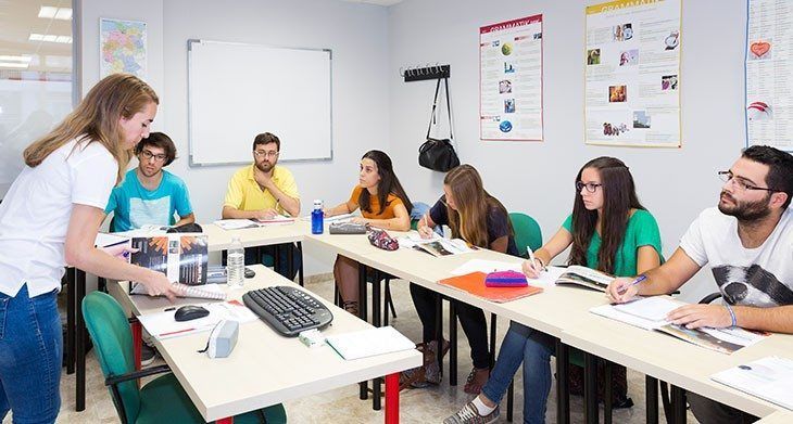 Students at the language school in Seville