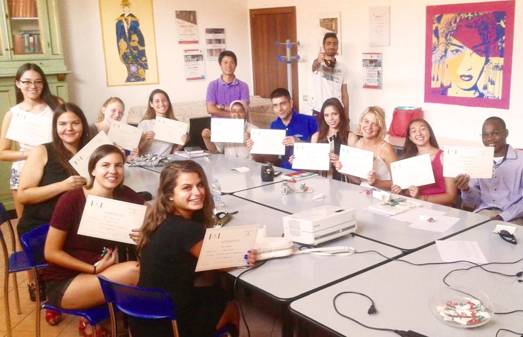 Students at the language school in Verona