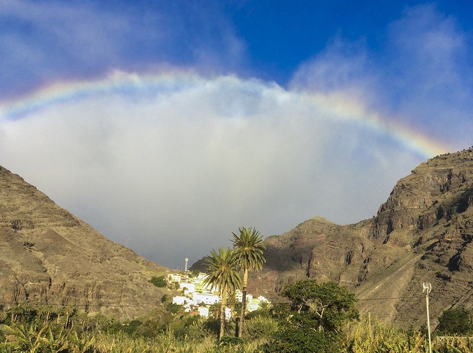 "Arco Iris" über dem Valle Gran Rey La Gomera Spanisch Kurse